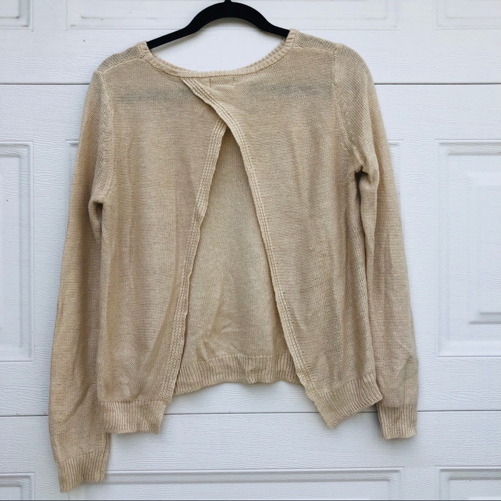 Tan open back sweater